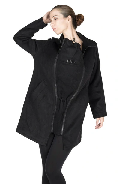 Shop Modern Eternity 3-in-1 Maternity Wool Blend Coat In Black
