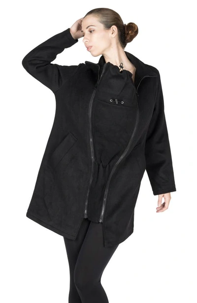 Modern Eternity 3-in-1 Maternity Wool Blend Coat In Black