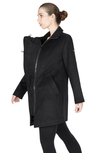 Shop Modern Eternity 3-in-1 Maternity Wool Blend Coat In Black