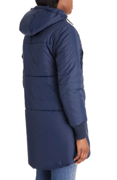 Modern Eternity 3-in-1 Hooded Maternity Puffer Jacket In Navy