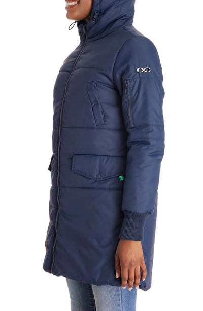 Shop Modern Eternity 3-in-1 Hooded Maternity Puffer Jacket In Navy