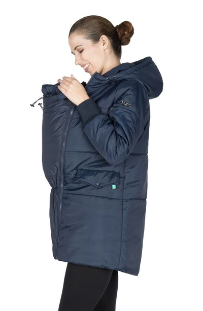 Shop Modern Eternity 3-in-1 Hooded Maternity Puffer Jacket In Navy