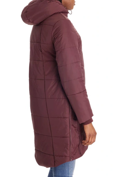 Modern Eternity 3-in-1 Maternity Puffer Jacket In Burgundy