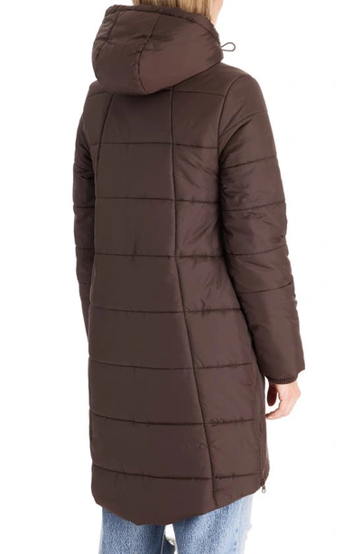 Shop Modern Eternity 3-in-1 Maternity Puffer Jacket In Dark Chocolate