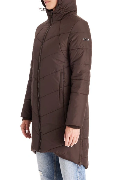 Shop Modern Eternity 3-in-1 Maternity Puffer Jacket In Dark Chocolate