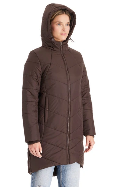 Shop Modern Eternity 3-in-1 Maternity Puffer Jacket In Dark Chocolate