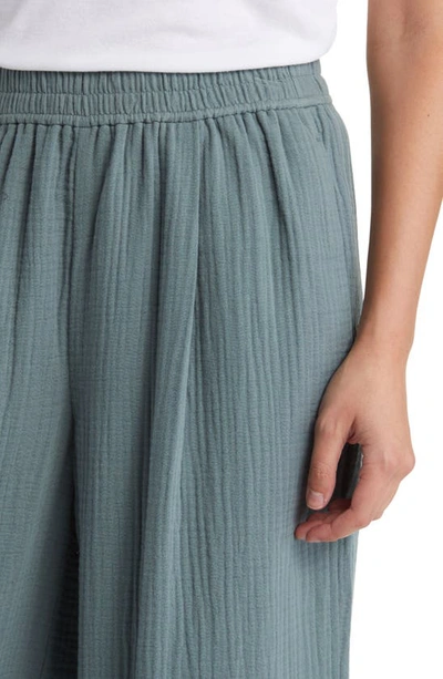 Madewell Lightspun Untailored Crop Wide Leg Pants In Architect Green