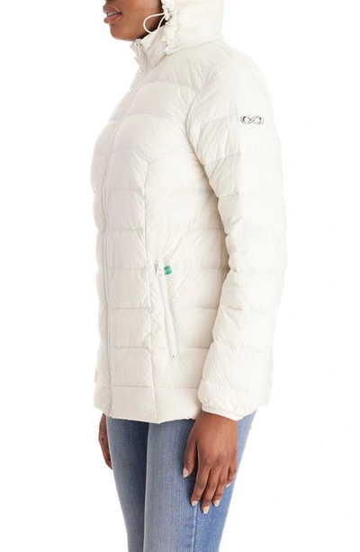 Shop Modern Eternity Lightweight Puffer Convertible 3-in-1 Maternity Jacket In Egg Shell