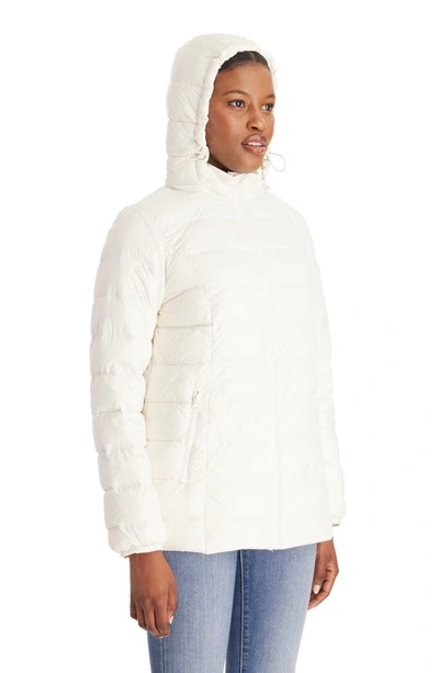 Shop Modern Eternity Lightweight Puffer Convertible 3-in-1 Maternity Jacket In Egg Shell