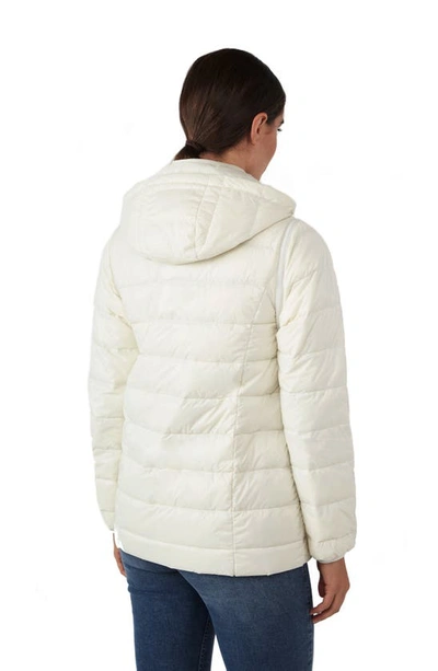 Shop Modern Eternity Lightweight Puffer Convertible 3-in-1 Maternity Jacket In Egg Shell