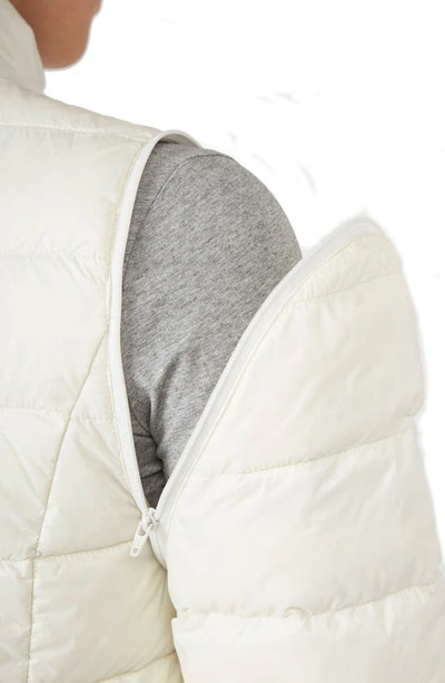 Shop Modern Eternity Lightweight Puffer Convertible 3-in-1 Maternity Jacket In Egg Shell