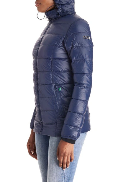 Shop Modern Eternity Lightweight Puffer Convertible 3-in-1 Maternity Jacket In Navy