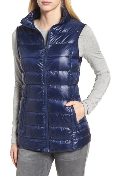 Shop Modern Eternity Lightweight Puffer Convertible 3-in-1 Maternity Jacket In Navy