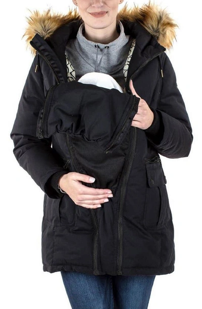 Shop Modern Eternity Convertible Down 3-in-1 Maternity Jacket In Black