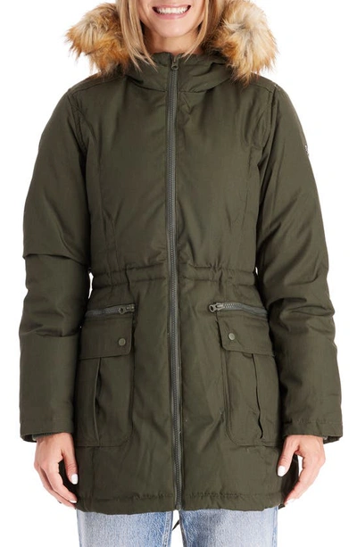 Shop Modern Eternity Convertible Down 3-in-1 Maternity Jacket In Khaki Green