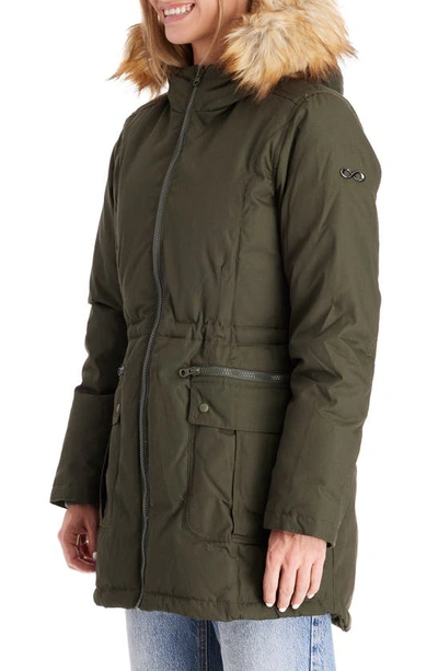 Modern Eternity Convertible Down 3-in-1 Maternity Jacket In Khaki Green