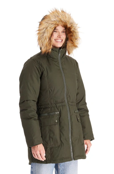 Shop Modern Eternity Convertible Down 3-in-1 Maternity Jacket In Khaki Green