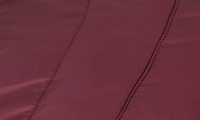 Modern Eternity Faux Fur Trim Convertible Puffer 3-in-1 Maternity Jacket In Burgundy