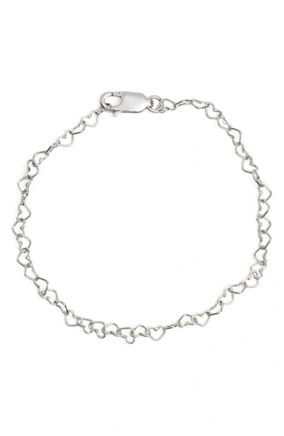 Shop Made By Mary Heart Chain Bracelet In Silver