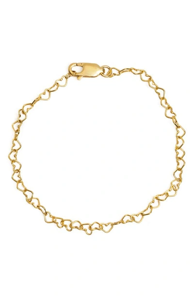 Shop Made By Mary Heart Chain Bracelet In Gold