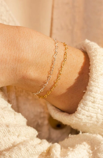 Made By Mary Heart Chain Bracelet In Gold