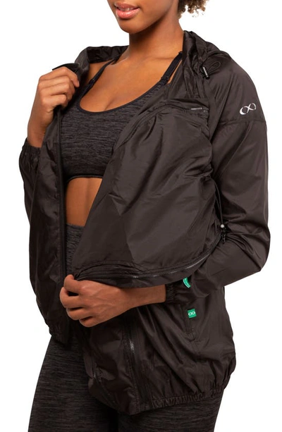 Shop Modern Eternity Waterproof 3-in-1 Maternity Windbreaker In Black