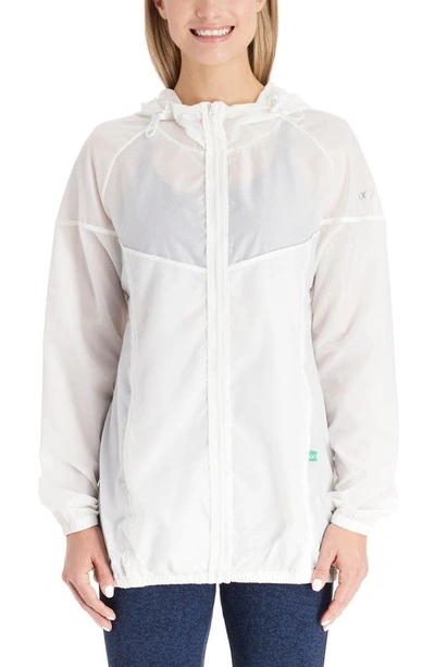 Shop Modern Eternity Waterproof 3-in-1 Maternity Windbreaker In Eggshell