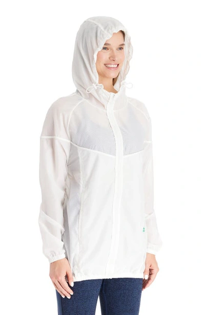 Shop Modern Eternity Waterproof 3-in-1 Maternity Windbreaker In Eggshell