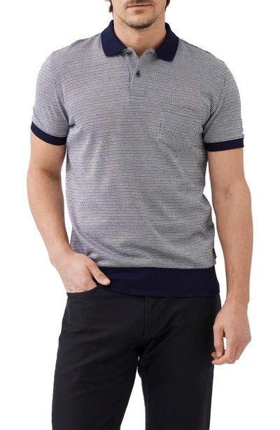Shop Rodd & Gunn Sports Fit Houndstooth Check Cotton Polo In Blue Multi