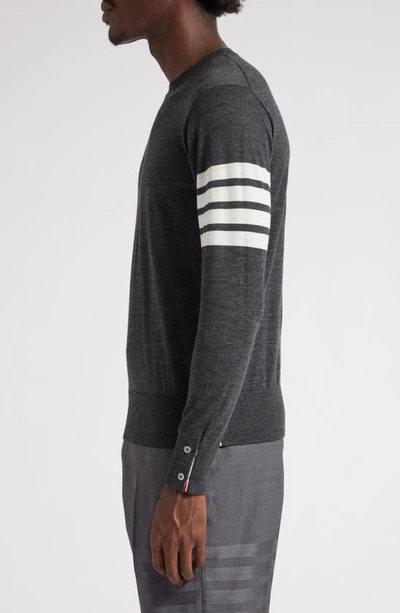 Shop Thom Browne 4-bar Merino Wool Sweater In Dark Grey