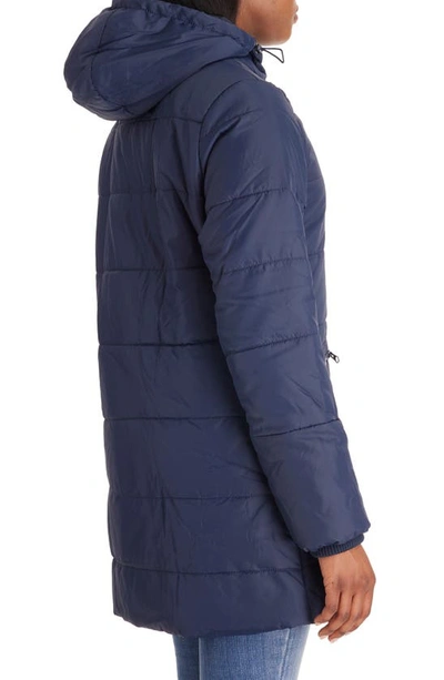 Shop Modern Eternity 3-in-1 Hybrid Quilted Waterproof Maternity Puffer Coat In Navy