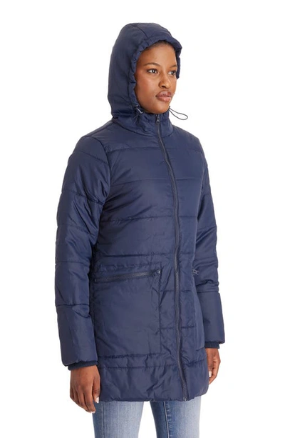 Shop Modern Eternity 3-in-1 Hybrid Quilted Waterproof Maternity Puffer Coat In Navy