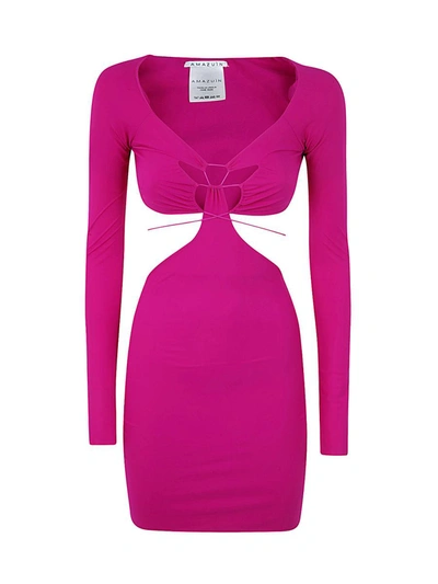 Shop Amazuìn Estelle Mini Dress Clothing In Pink &amp; Purple
