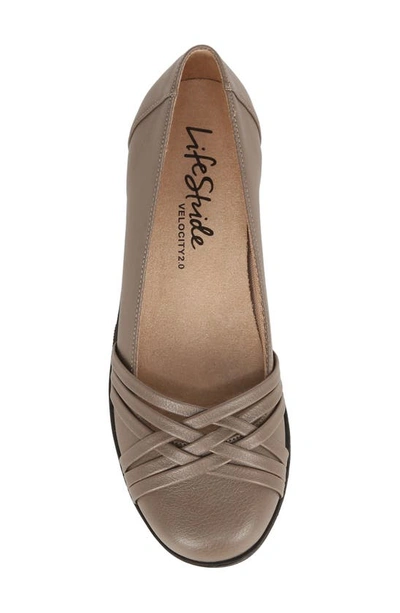 Shop Lifestride Incredible Wedge Flat In Taupe