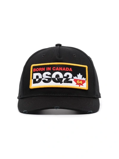 Shop Dsquared2 Dsq2 Logo Patch Baseball Cap In Black