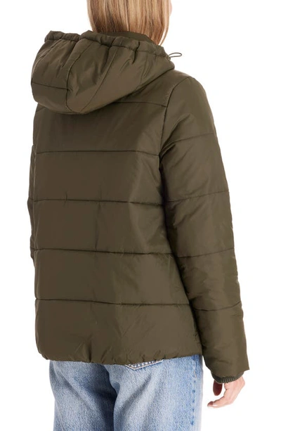 Modern Eternity Leia 3-in-1 Water Resistant Maternity/nursing Puffer Jacket With Removable Hood In Khaki Green