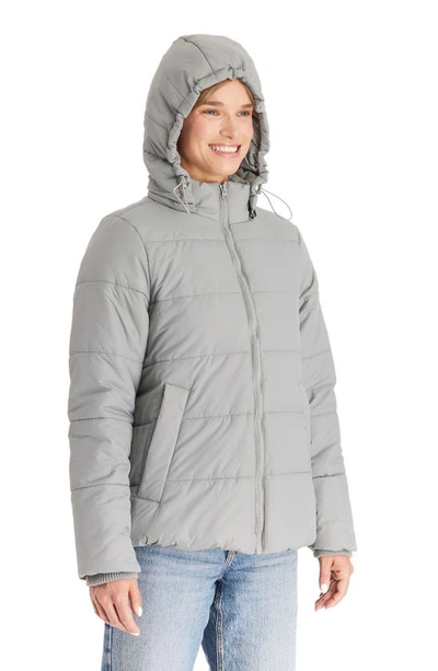 Modern Eternity Leia 3-in-1 Water Resistant Maternity/nursing Puffer Jacket With Removable Hood In Graphite