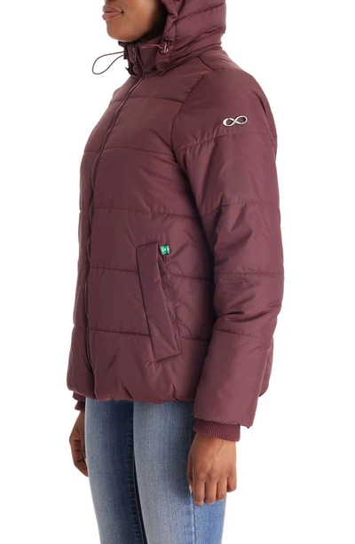 Modern Eternity Leia 3-in-1 Water Resistant Maternity/nursing Puffer Jacket With Removable Hood In Burgundy