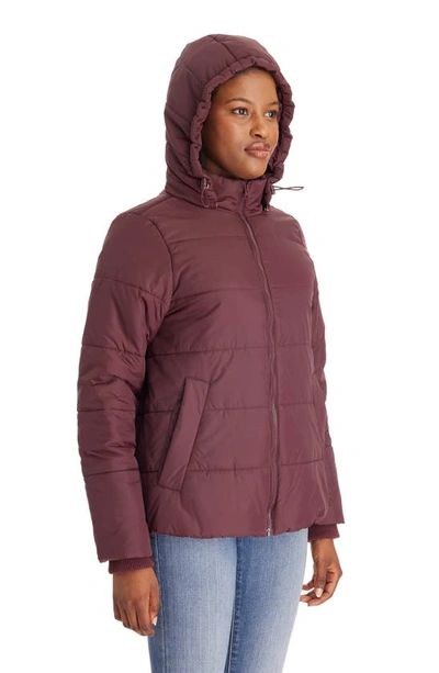 Modern Eternity Leia 3-in-1 Water Resistant Maternity/nursing Puffer Jacket With Removable Hood In Burgundy