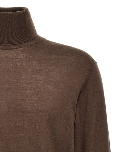 Pt Torino Lightweight Ribbed Turtleneck Sweater With Long Sleeves
