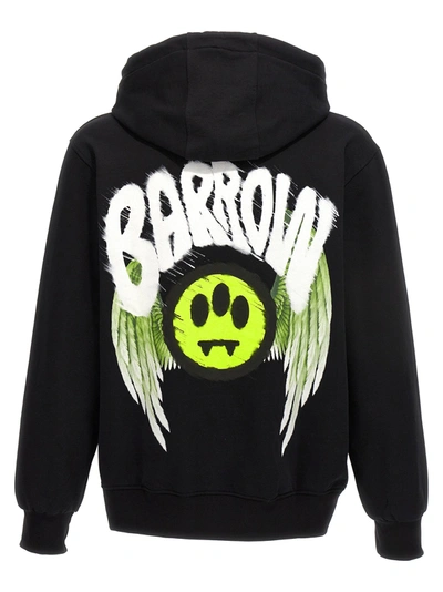Shop Barrow Printed Hoodie Sweatshirt Black