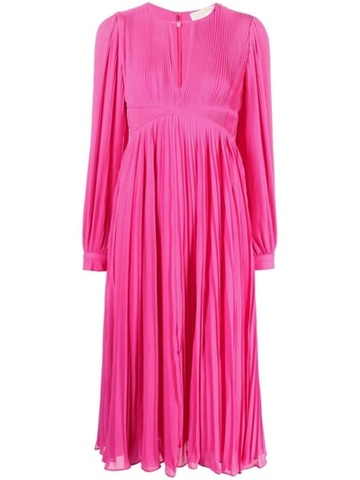 Shop Michael Kors V-neck Midi Dress In Pink