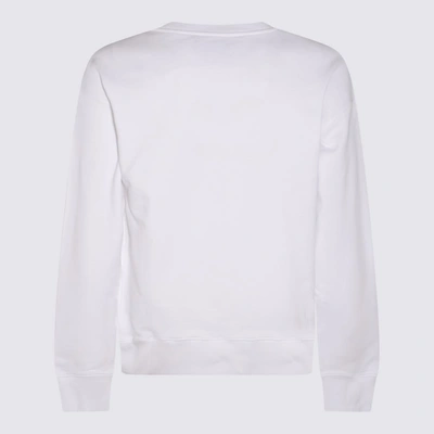 Shop Moschino White Cotton Logo Sweatshirt