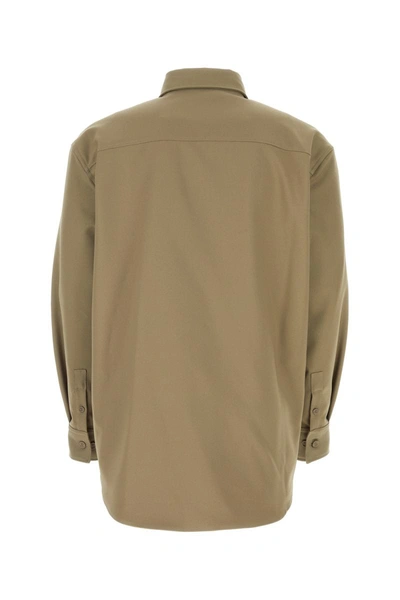 Shop Off-white Off White Shirts In Beige O Tan 