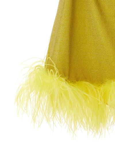 Shop Oseree Oséree 'lumiere Plumage' Dress In Yellow