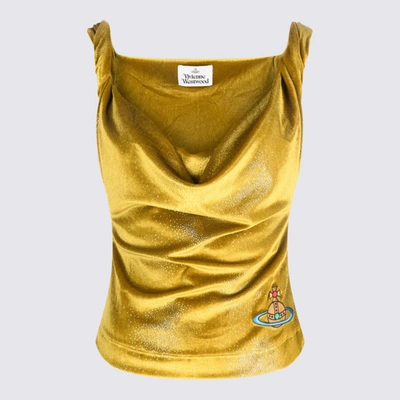 Shop Vivienne Westwood Dark Yellow Top In Golden
