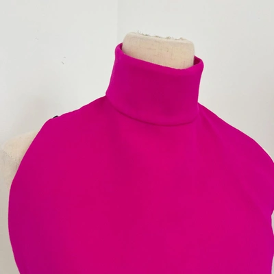 Pre-owned Dolce & Gabbana Hot Pink Open Back Turtle Neck Top