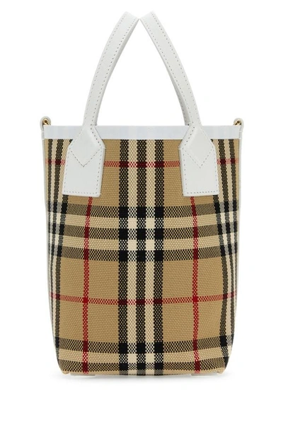 Burberry Embroidered Canvas Mini London Handbag In Multicolor