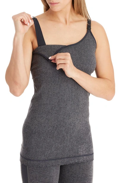 Modern Eternity Seamless Nursing Tank Top In Grey Jacquard