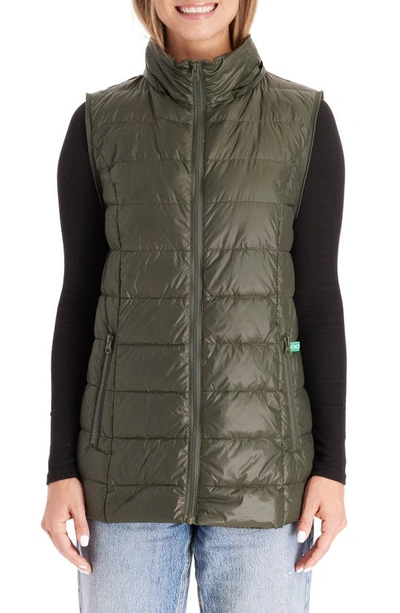Modern Eternity Lightweight Puffer Convertible 3-in-1 Maternity Jacket In Khaki Green